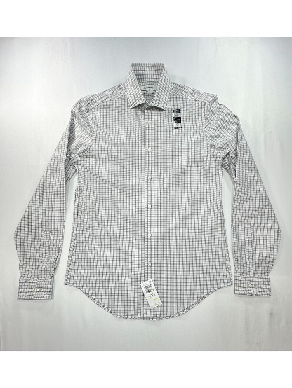 Calvin Klein Slim Stretch Button Up Black Mens 15-34/35 XL